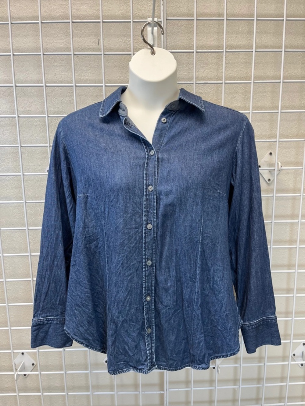 Rachel Roy Denim Long Sleeve Top - Size 1X